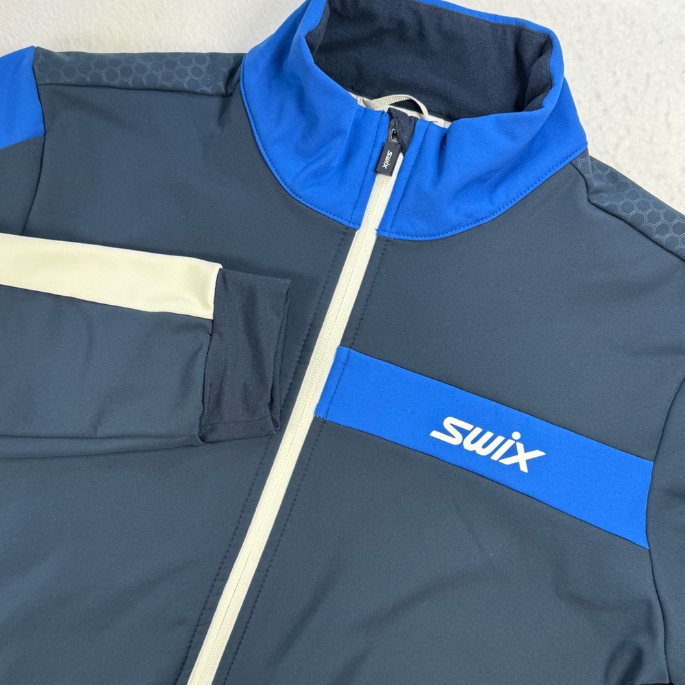 Swix Softshell Ski Jacket‎ Mens Small Blue Full Zip Athletic